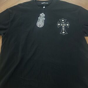 Chrome Hearts Black Tee with Cross Design
